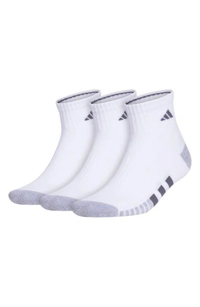 Adidas Originals Pack Of 3 Cushioned Quarter Socks In White