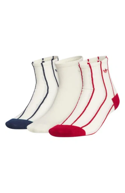 Adidas Originals Pack Of 3 Quarter Socks In Multi