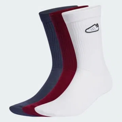 Adidas Originals Pairs Of 3 Crew Socks Unisex In Multi
