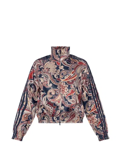 Adidas Originals Paisley-print Stand-up Collar Jacket In Multi