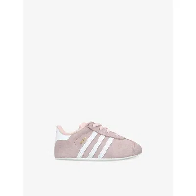 Adidas Originals Baby Gazelle Crib Suede Low-top Trainers Pale Pink Eur 20 / 4 Uk