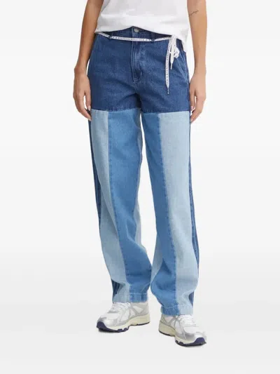 Adidas Originals Patchwork-design Jeans In Blue