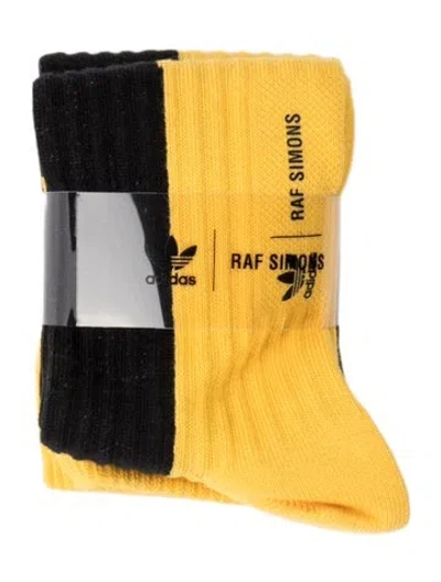 Pre-owned Adidas Originals Pattern Crew Socks In Black/yellow