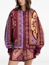 Adidas Originals Patterned Bomber Jacket In Red