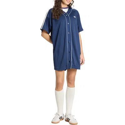 Adidas Originals Pinstripe Baseball Minidress In Multi