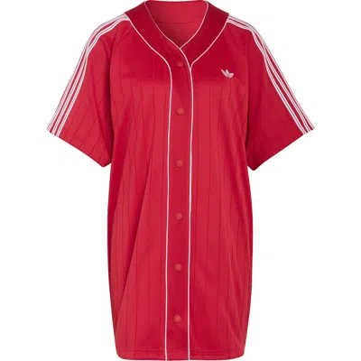 Adidas Originals Pinstripe Baseball Minidress In Multi
