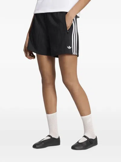 Adidas Originals Pinstripe Firebird Shorts In Black