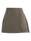 Adidas Originals Pinstripe-pattern Mini Skirt In Brown
