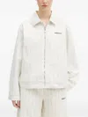Adidas Originals Pinstripe Zip-up Jacket In Metallic