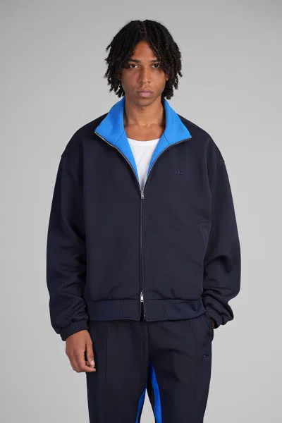 ADIDAS ORIGINALS PIQUE TT SWEATSHIRT IN BLUE POLYESTER