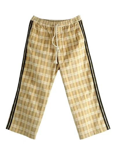 Adidas Originals Plaid-pattern Trousers In Neutral