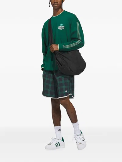 Adidas Originals Plaid Track Shorts In Multi