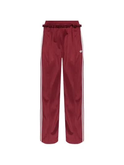 Adidas Originals Pleated Firebird Track Pants In Brown