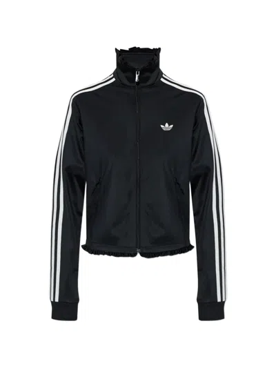 Adidas Originals Pleated Firebird Track Top In Blue