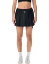 Adidas Originals Pleated Mini Skirt With Drawstring In Black