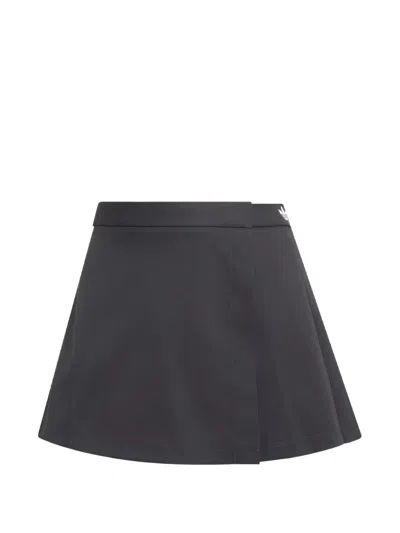 Adidas Originals Pleated Side-stripe Mini Skirt In Blue