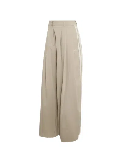 Adidas Originals Pleated Side-stripe Trousers In Neutral