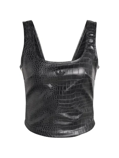 Adidas Originals Pleather Corset In Black