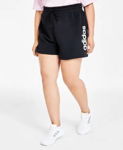 Adidas Originals Plus Size Essential Slim Shorts In Black,white