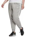 Adidas Originals Plus Size Essentials Three-stripes Fleece Joggers In Medium Grey Heather,white