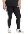 Adidas Originals Plus Size Essentials 3-stripes Cotton Leggings In Black,white