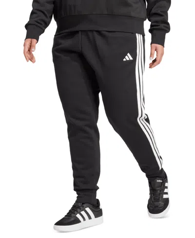 Adidas Originals Plus Size Essentials 3-stripes Fleece Slim Pants In Black