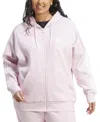 Adidas Originals Plus Size Essentials 3-stripes Full-zip Fleece Hoodie In Pink