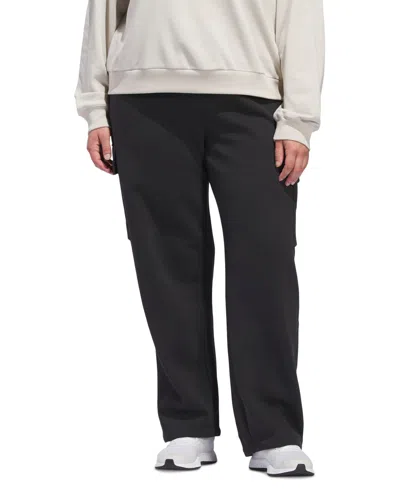 Adidas Originals Plus Size Essentials Fleece Logo Cargo Pants In Green