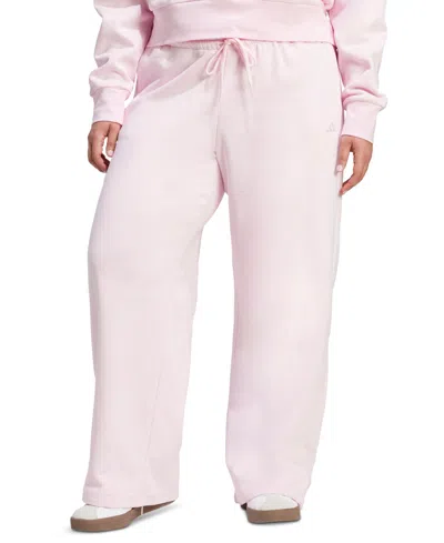 Adidas Originals Plus Size Essentials Fleece Mid-rise Sweatpants In Pink