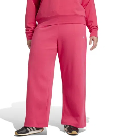 Adidas Originals Plus Size Essentials Fleece Mid-rise Sweatpants In Pink