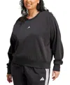 Adidas Originals Plus Size Essentials Small-logo Fleece Sweatshirt In Black