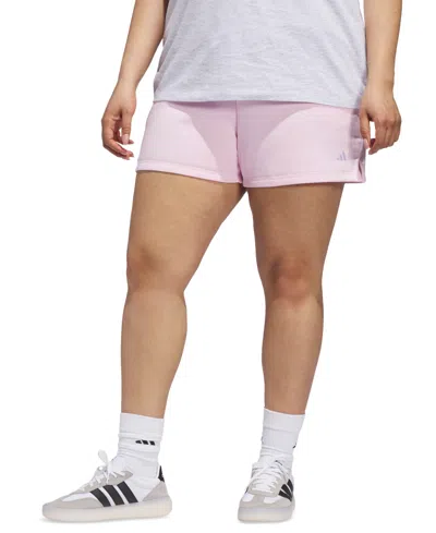 Adidas Originals Plus Size Essentials Small Logo Shorts In Pink