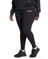 Adidas Originals Plus Size The Essentials Cotton-blend Logo Leggings In Black,whit