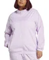 Adidas Originals Plus Size Three-stripe Tricot Zip Track Jacket In Icelav,bli