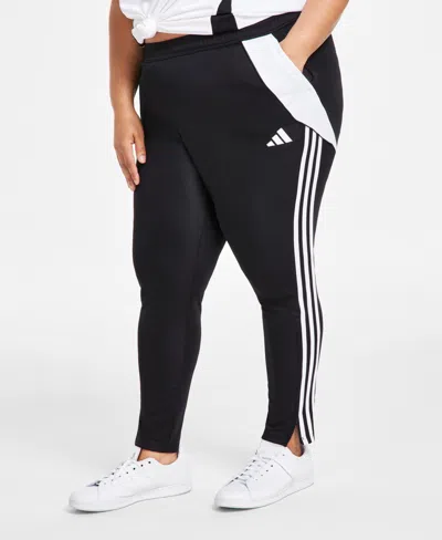 Adidas Originals Plus Size Tiro24 Training Pants In Black,white