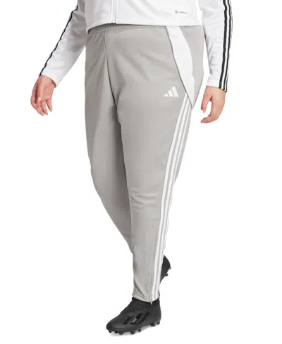 Adidas Originals Plus Size Tiro24 Training Pants In Grey,white