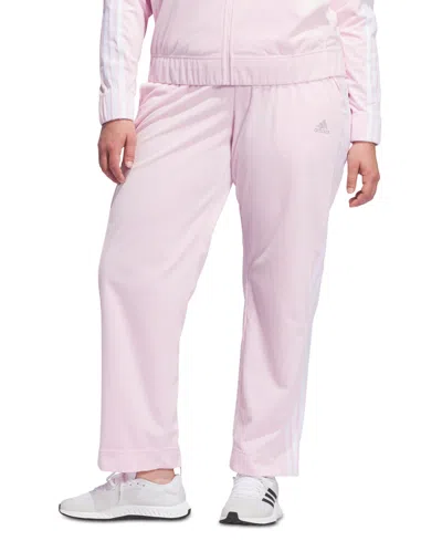 Adidas Originals Plus Size Y2k Glam Velour Wide-leg Track Pants In Clear Pink