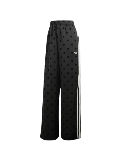 Adidas Originals Polka-dot Satin Track Pants In Black