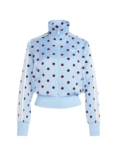 Adidas Originals Firebird Polka Dot Track Top In Blue