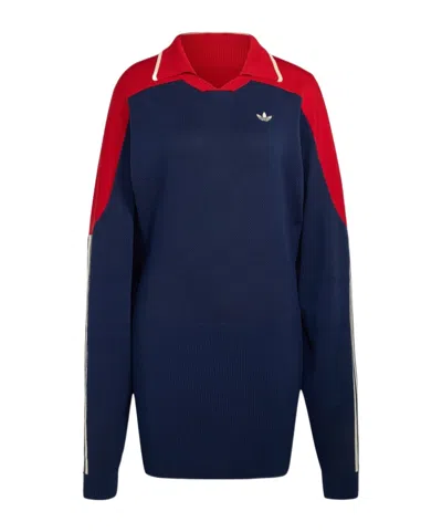 Adidas Originals Polo Dress In Blue
