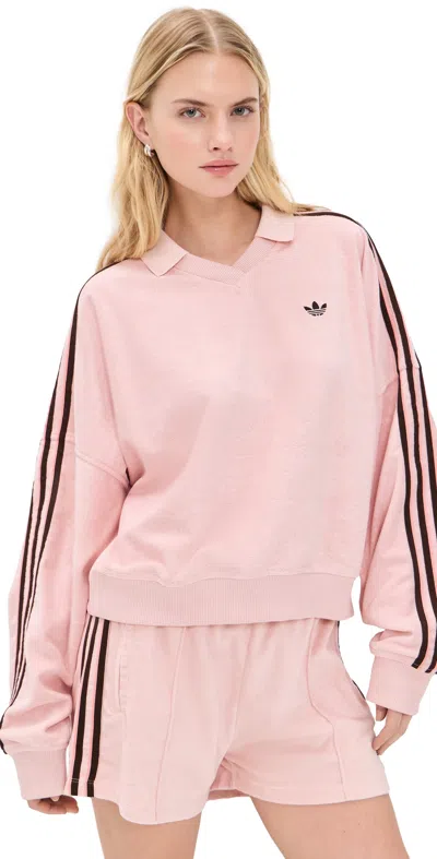 Adidas Originals V-neck Sweatshirt In Pink