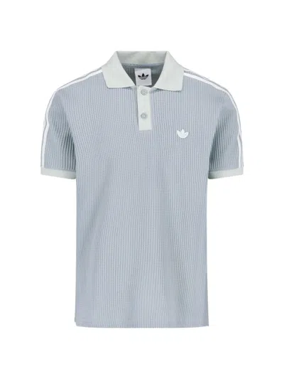 Adidas Originals Polo "waffle Knit" In Gray