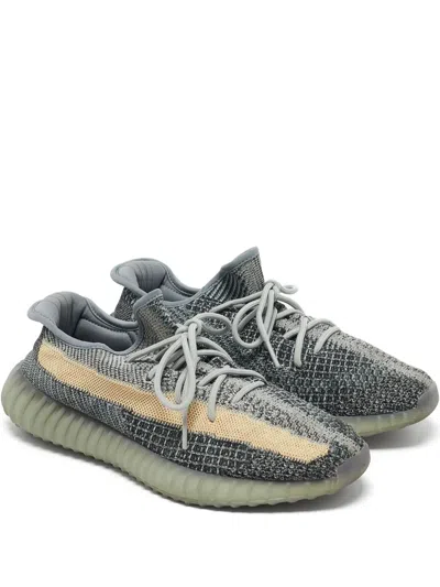 Pre-owned Adidas Originals  Boost 350 V2 Knit Mesh Lace-up Sneakers In Gray