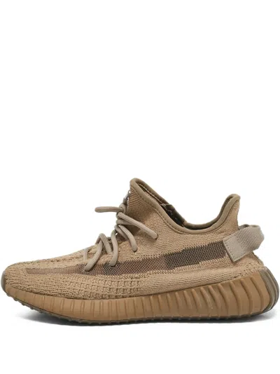 Pre-owned Adidas Originals  Boost 350 V2 Knit-textured Sneakers In Neutral