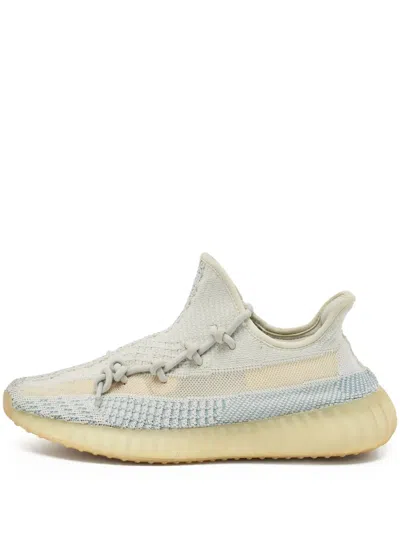 Pre-owned Adidas Originals  Boost 350 V2 Knit-textured Sneakers In Blue