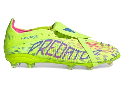 Pre-owned Adidas Originals Predator Elite Foldover Tongue Fg Mystic Victory Pack (kids) Sneakers In Lucid Lemon/lucid Pink/blue In Multi