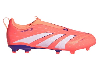 Pre-owned Adidas Originals Predator League Laceless Fg/mg Coral Blaze Pack (kids) Sneakers In Signal Coral/cloud White/beam Ora
