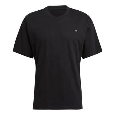 Adidas Originals Premium Tee Embroidered Logo Sports Short Sleeve Couple Style Black