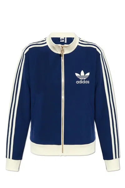 Adidas Originals Premiun Originals Crepe Track Sweatshirt In Blue