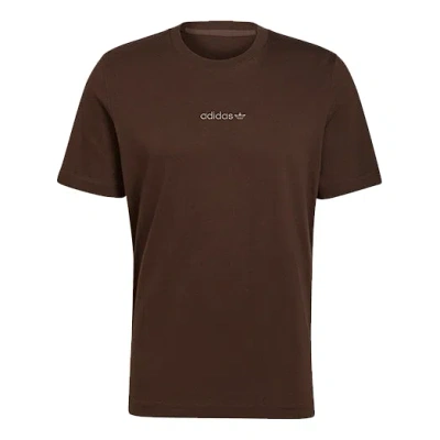 Adidas Originals Printing Logo Sports Short Sleeve Brown